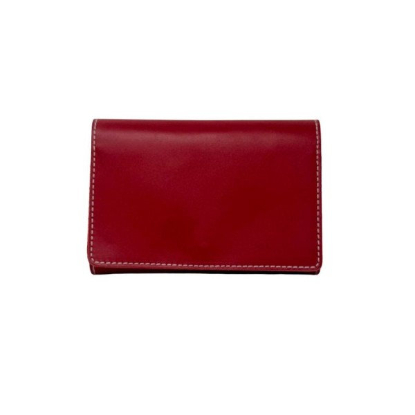 Pilulier hebdo et pochette en cuir rouge