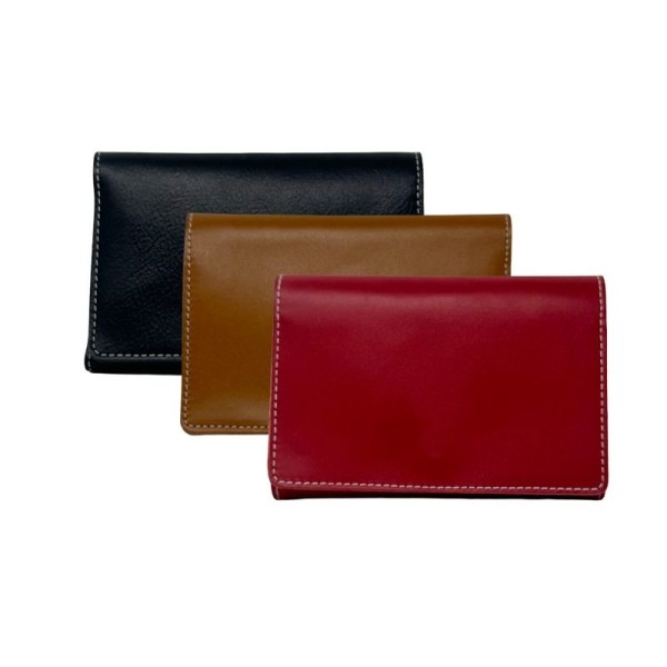 Pilulier hebdo et pochette en cuir rouge