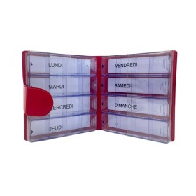 Pilulier hebdomadaire grands traitements, pochette rouge