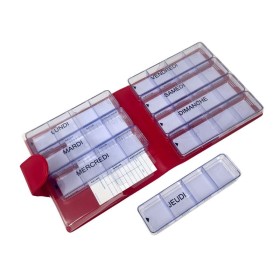 Pilulier hebdomadaire grands traitements, pochette rouge