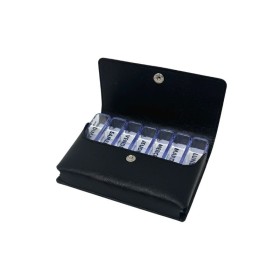 Pilulier semainier et pochette simili noir