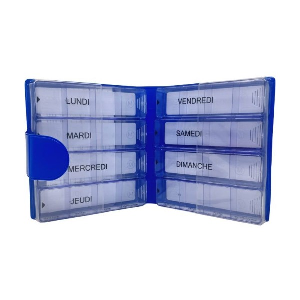 Pilulier hebdomadaire grands traitements, pochette bleue