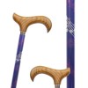 Canne de marche violette réglable avec poignée bois