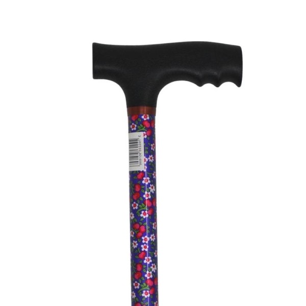 Canne de marche liberty violette, réglable poignée noire