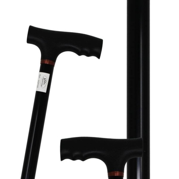 Canne de marche noire réglable en aluminium