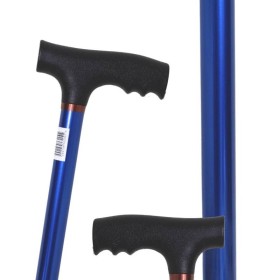 Canne de marche bleue avec finition effet métal
