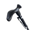 Canne pliante noire ergonomique main droite, dragonne incluse