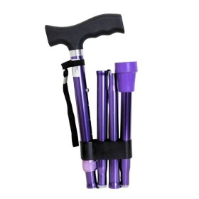 Canne pliante et réglable, violet métallisé réglable avec dragonne