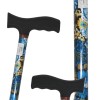 Canne de marche fleurs bleues jaunes réglable légère aluminium