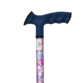 Canne de marche réglable et poignée ergonomique en silicone bleu