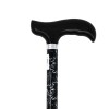 Canne de marche élégante noire avec motif feuillage discret