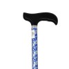 Canne d'aide à la marche réglable en aluminium, motif floral tribal bleu