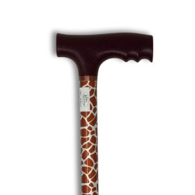 Canne de marche réglable, imprimé girafe et poignée assortie