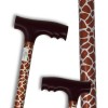 Canne de marche réglable, imprimé girafe et poignée assortie