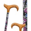 Canne de marche fleurs bleu gris violet