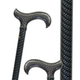 Canne réglable 3D noire, motif intégral, poignée derby assortie