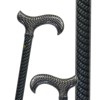 Canne réglable 3D noire, motif intégral, poignée derby assortie