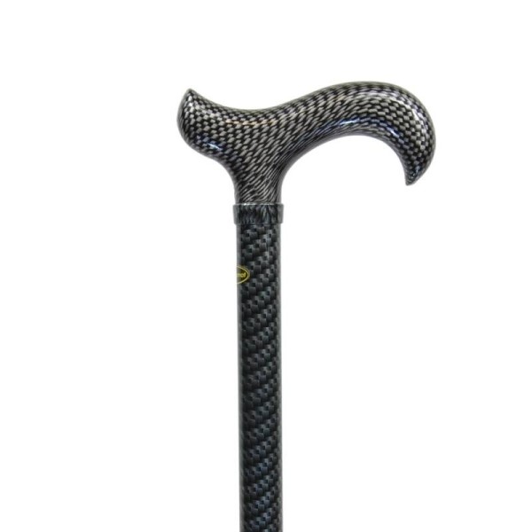 Canne réglable 3D noire, motif intégral, poignée derby assortie