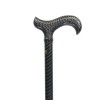 Canne réglable 3D noire, motif intégral, poignée derby assortie