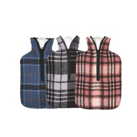 Bouillotte à eau 1,8L housse flanelle écossaise