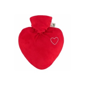Bouillotte cœur 1L housse velours rouge douce