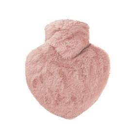Bouillotte coeur avec housse douce et moelleuse rose