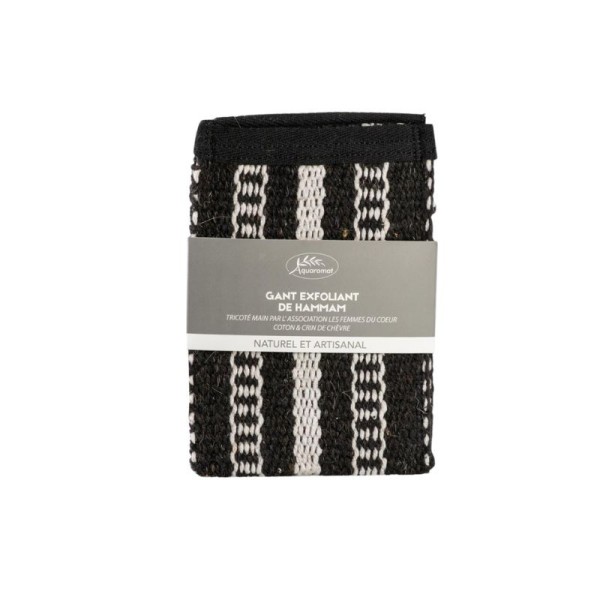 Gant exfoliant doux naturel - Crin de chèvre & coton lavable
