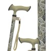 Canne de marche réglable poignée silicone ergonomique, motif cachemire gris