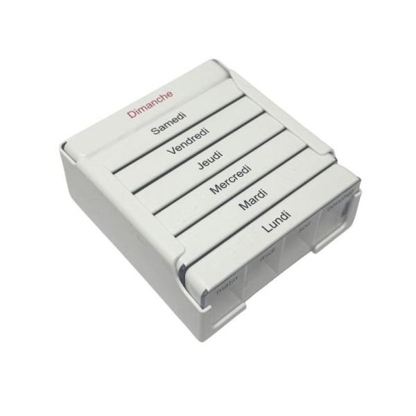 Pilulier semainier avec cases modulables