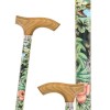 Canne de marche réglable motif savane avec poignée bois