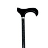Canne réglable motif dentelle noire poignée derby élégante