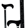 Canne réglable motif dentelle noire poignée derby élégante